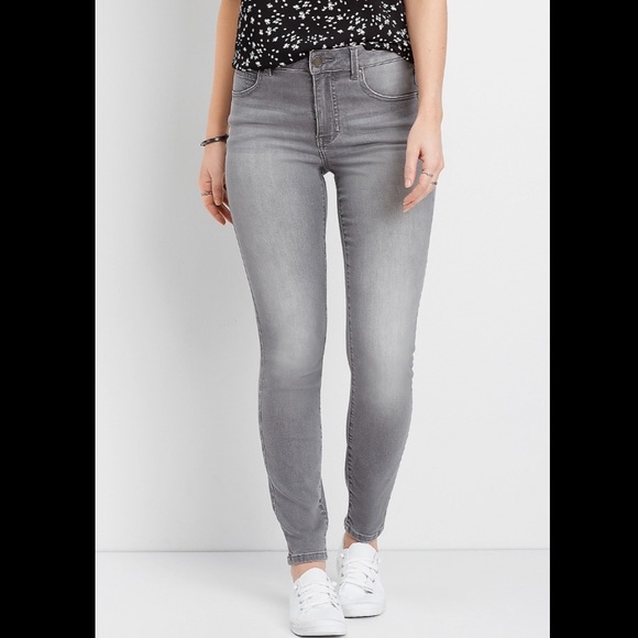 Maurices Gray High Rise Stretch Skinny Jeans - Picture 2 of 8